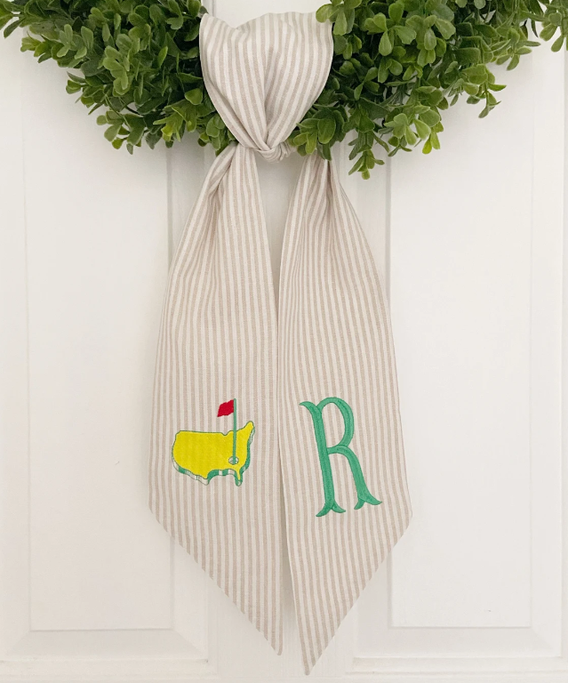 Khaki Striped Golf Wreath Sash