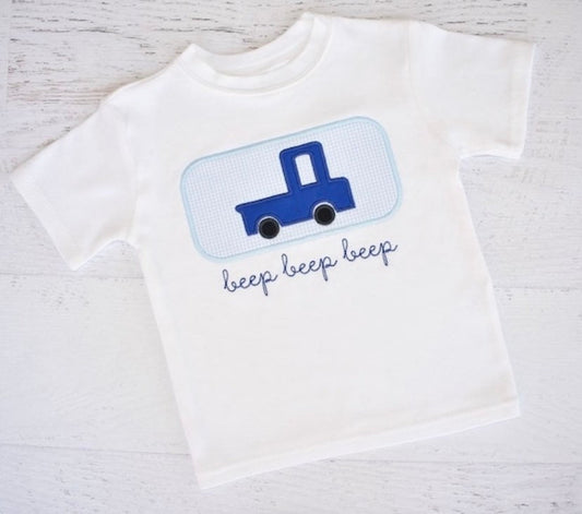 Little Blue Truck Shirt - Applique Shirt - Boy Birthday Shirt - Birthday Outfit