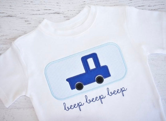 Little Blue Truck Shirt - Applique Shirt - Boy Birthday Shirt - Birthday Outfit