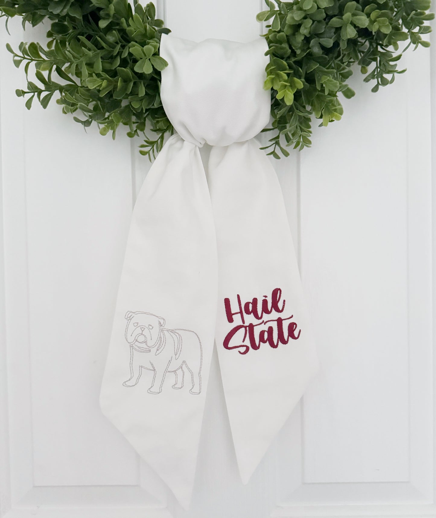 Bulldog Football Wreath Sash