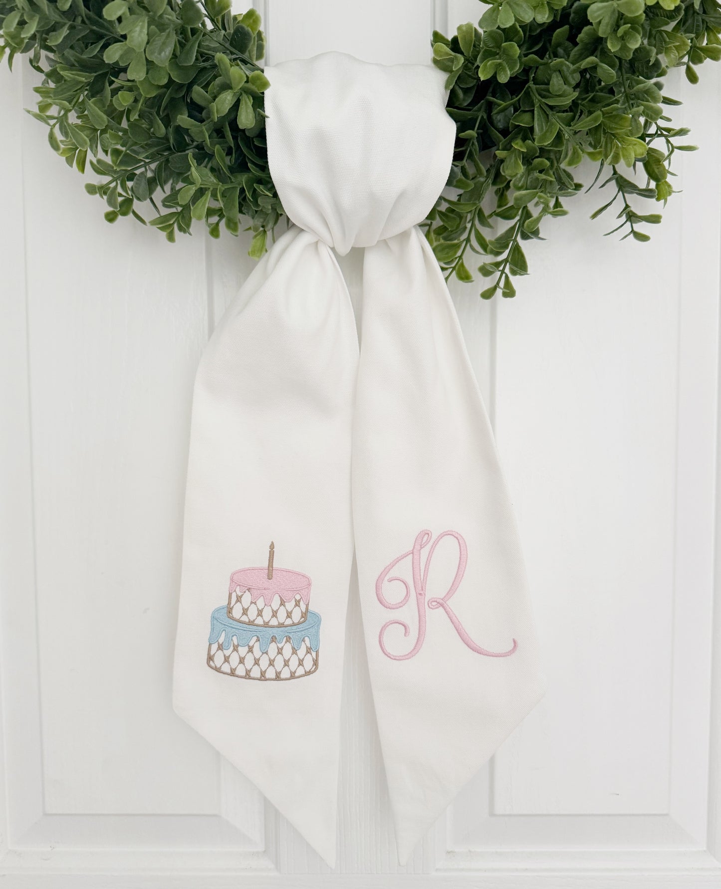 Birthday Cake Wreath Sash